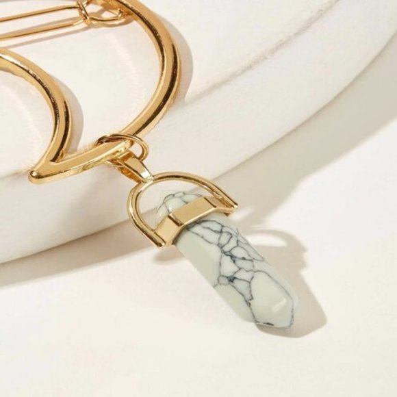 HOST PICK white Charm Moon Shaped BARRETTE Hairpin - Picture 4 of 4